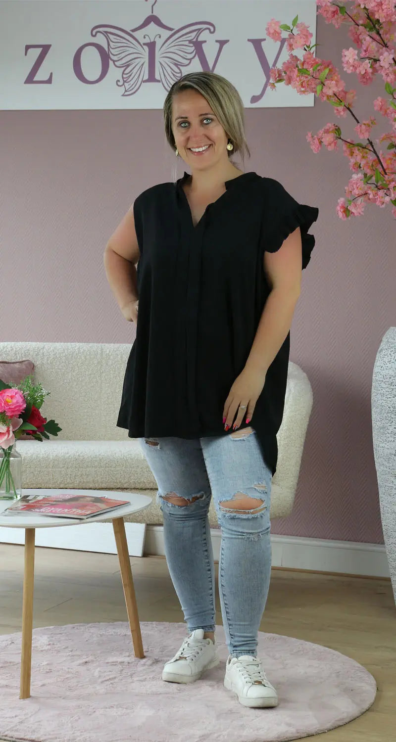 Top Libelle Zwart - Zoivy