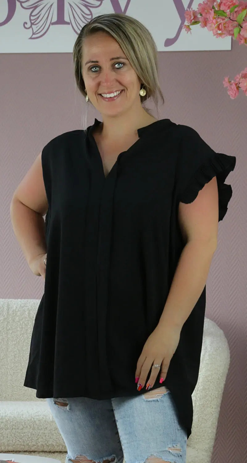 Top Libelle Zwart - Zoivy